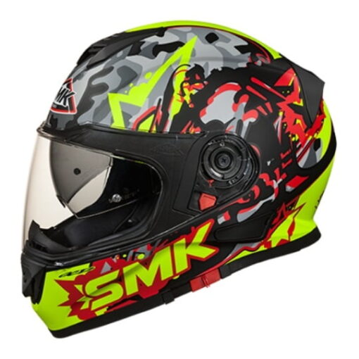 Casca integrala SMK TWISTER ATTACK Negru fluo mat galben - Motortools Baia Mare