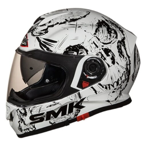 Casca integrala SMK TWISTER SKULL Alb Negru - Motortools Baia Mare