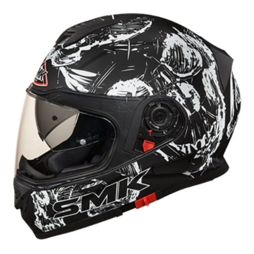Casca integrala SMK TWISTER SKULL Alb Negru mat - Motortools Baia Mare