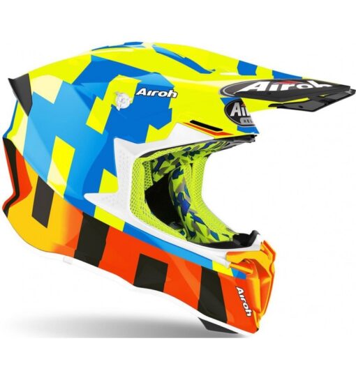 Casca AIROH TWIST 2.0 FRAME YELLOW GLOSS Galben Albastru Motortools Baia Mare