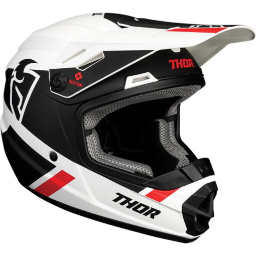 Casca Thor YOUTH SECTOR SPLIT WHITE BLACK - mtmoto.ro Motortools Baia Mare