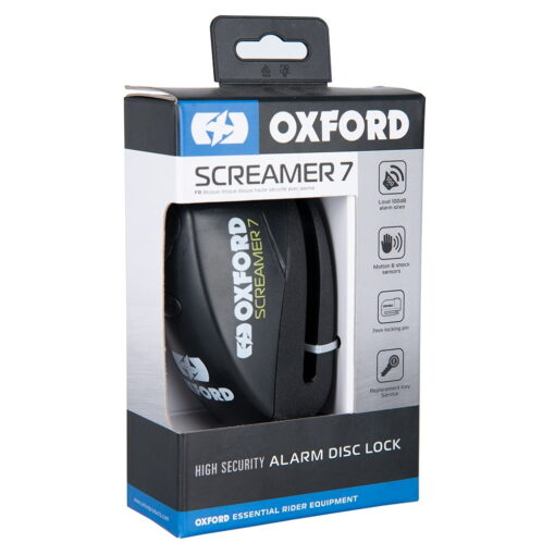 Oxford Screamer7 Alarm Disc Lock Negru 3 - mtmoto.ro Motortools Baia Mare