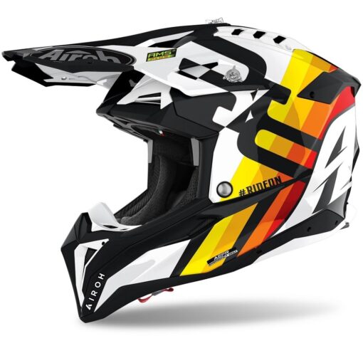 CASCA AIROH AVIATOR 3 RAINBOW WHITE GLOSS - mtmoto