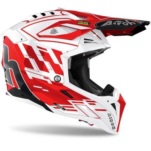 CASCA AIROH AVIATOR 3 RAMPAGE RED GLOSS - mtmoto