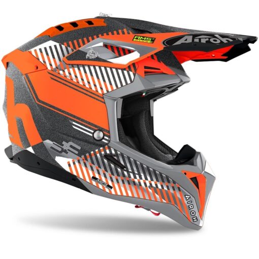 CASCA AIROH AVIATOR 3 WAVE ORANGE CHROME 2021 - mtmoto
