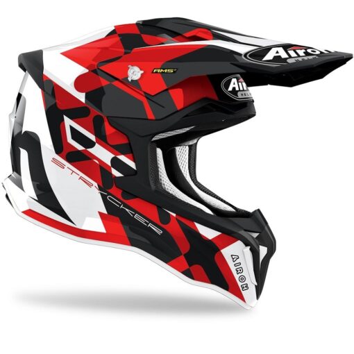 CASCA AIROH STRYCKER XXX RED GLOSS - mtmoto