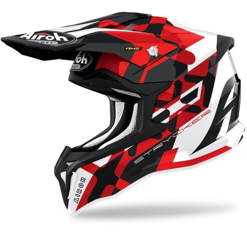 CASCA AIROH STRYCKER XXX RED GLOSS - mtmoto