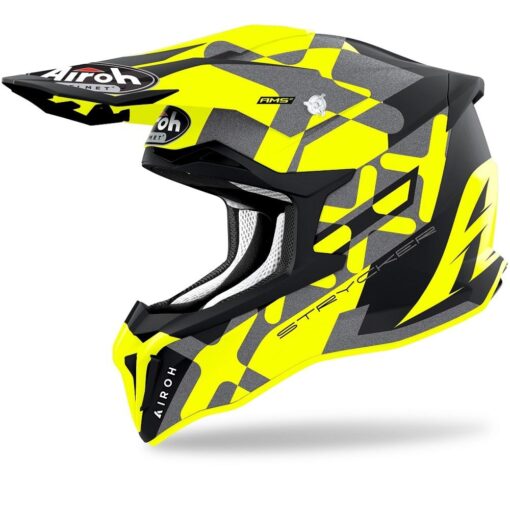 CASCA AIROH STRYCKER XXX YELLOW MATT - mtmoto