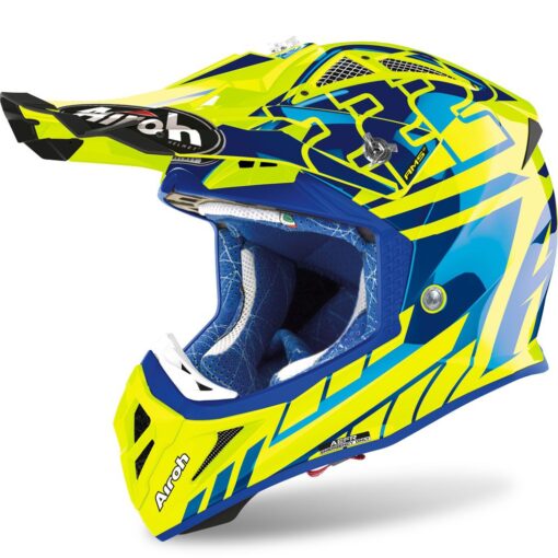 CASCA AVIATOR 2.3 REP. CAIROLI BLUE YELLOW GLOSS - mtmoto