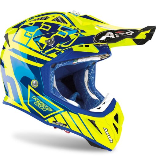 CASCA AVIATOR 2.3 REP. CAIROLI BLUE YELLOW GLOSS - mtmoto