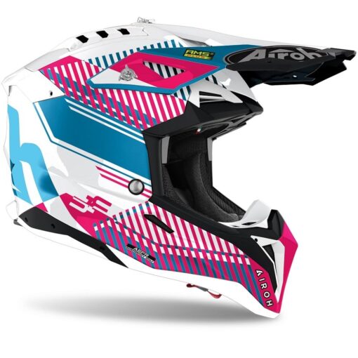 CASCA AIROH AVIATOR 3 WAVE PINK GLOSS CHROME 2021 - mtmoto