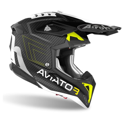 CASCA AIROH AVIATOR 3 PRIMAL YELLOW MATT 2021 - mtmoto