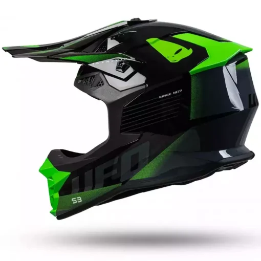 Casca motocross/enduro Ufo Intrepid, gri/negru/verde neon - mtmoto