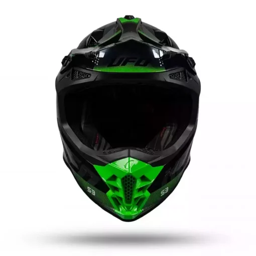 Casca motocross/enduro Ufo Intrepid, gri/negru/verde neon - mtmoto