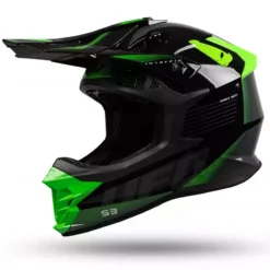 Casca motocross/enduro Ufo Intrepid, gri/negru/verde neon