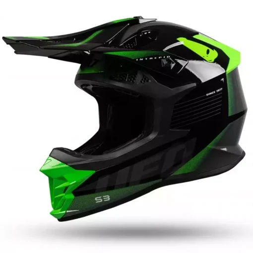 Casca motocross/enduro Ufo Intrepid, gri/negru/verde neon - mtmoto