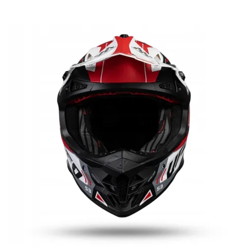 Casca motocross/enduro Ufo Intrepid, rosu/alb mat - mtmoto