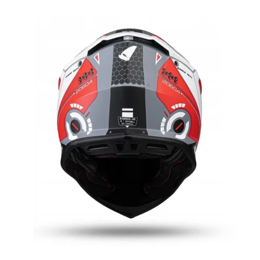 Casca motocross/enduro Ufo Intrepid, rosu/alb mat