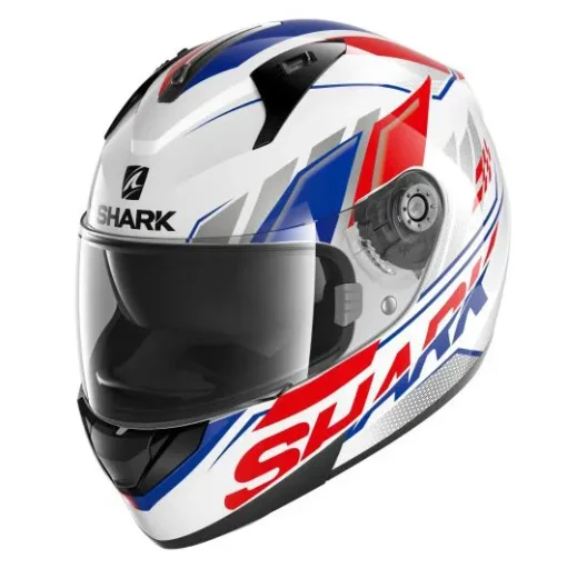 Casca moto SHARK RIDILL 1.2 PHAZ alb/rosu/albastru