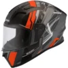 Casca moto full-face smk stellar swank mada672 neagru/roșu/mat/gri