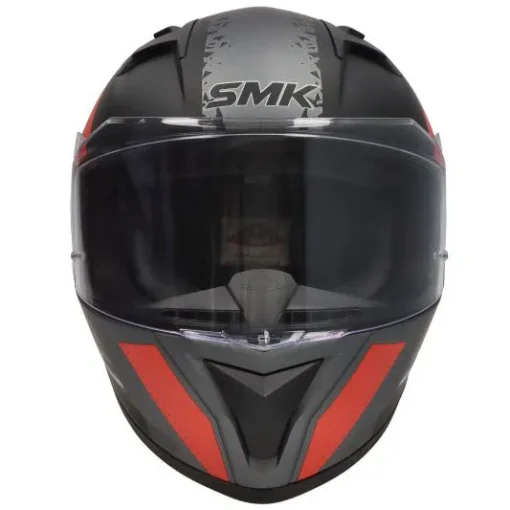 Casca moto full-face smk stellar swank mada672 neagru/roșu/mat/gri
