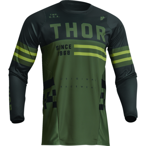 Bluza moto Off Road Thor Pulse Combat Jersey, copii, verde army