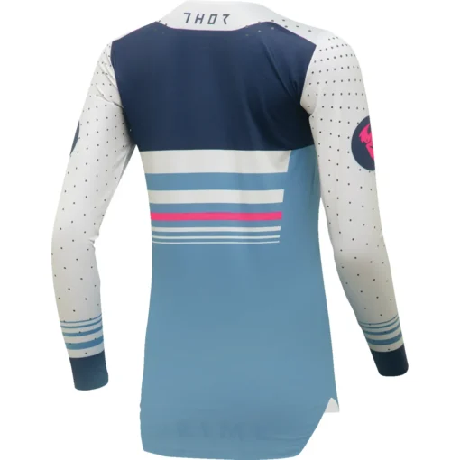 Bluza moto Off Road Thor Prime Blaze Jersey, femei, albastru - alb - mtmoto