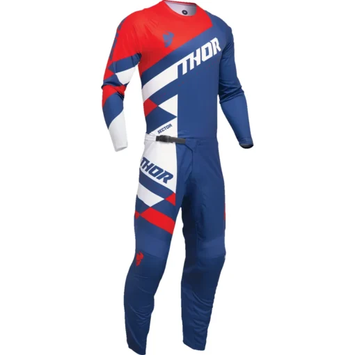 Bluza moto Off Road Thor Sector Checker Jersey, copii, albastru -rosu