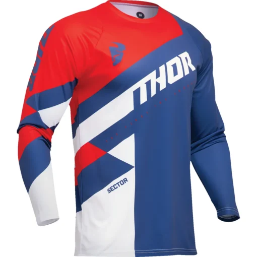 Bluza moto Off Road Thor Sector Checker Jersey, copii, albastru -rosu