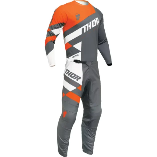 Bluza moto Off Road Thor Sector Checker Jersey gri -portocaliu