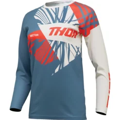 Bluza moto Off Road Thor Sector Split Jersey, femei, albastru -alb