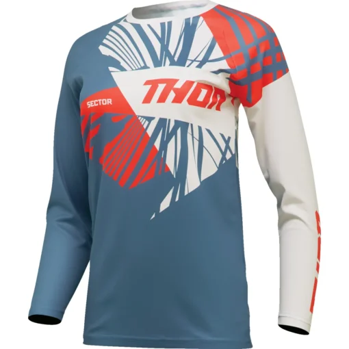 Bluza moto Off Road Thor Sector Split Jersey, femei, albastru -alb