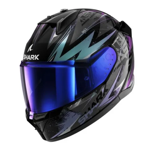 Casca moto SHARK D-SKWAL 3 BLAST-R negru - gri - violet - lucioasa