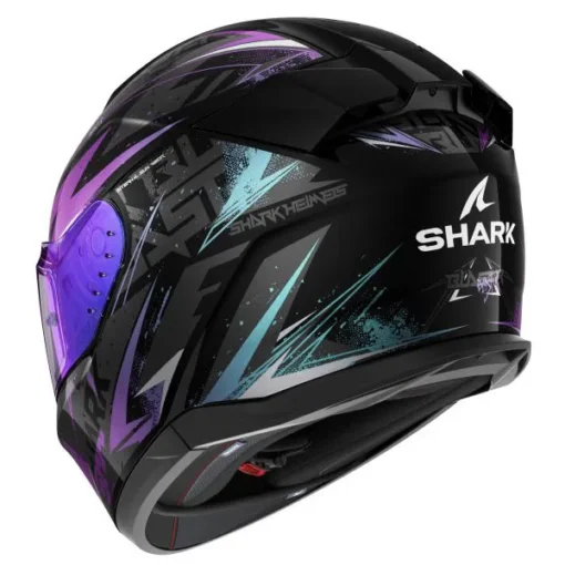 Casca moto SHARK D-SKWAL 3 BLAST-R negru - gri - violet - lucioasa