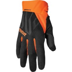 Manusi offroad Thor DRAFT negru - portocaliu