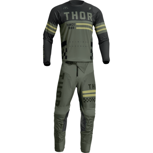 Bluza moto Off Road Thor Pulse Combat Jersey, copii, verde army - mtmoto
