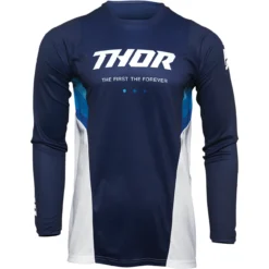 Tricou offroad Thor PLS REACT albastru - alb
