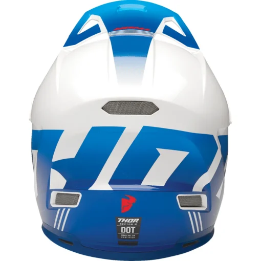 Casca moto offroad Thor Sector 2 Carve albastru – alb
