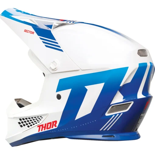 Casca moto offroad Thor Sector 2 Carve albastru – alb - mtmoto