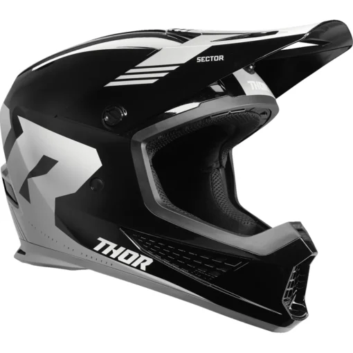 Casca moto offroad Thor Sector 2 Carve negru – alb