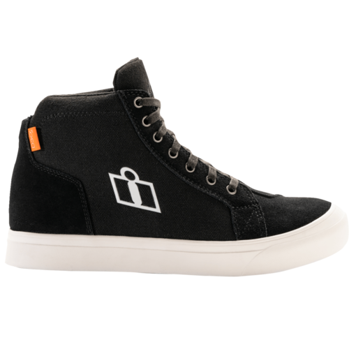 Ghete moto ICON CARGA CE negru - alb - mtmoto