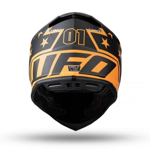 Casca motocross enduro Ufo Intrepid, negru - portocaliu - rosu