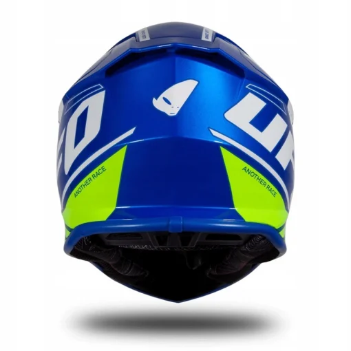 Casca motocross/enduro Ufo Plast Intrepid, albastru - verde-fluo - mtmoto