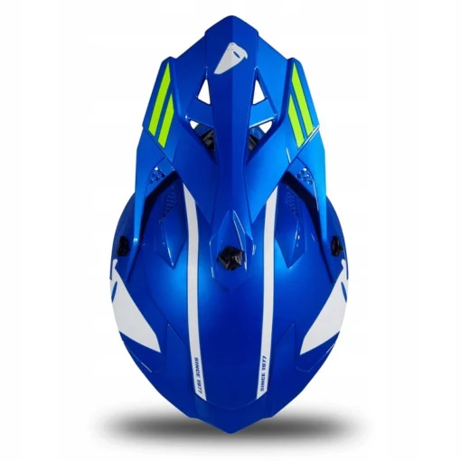 Casca motocross/enduro Ufo Plast Intrepid, albastru - verde-fluo - mtmoto