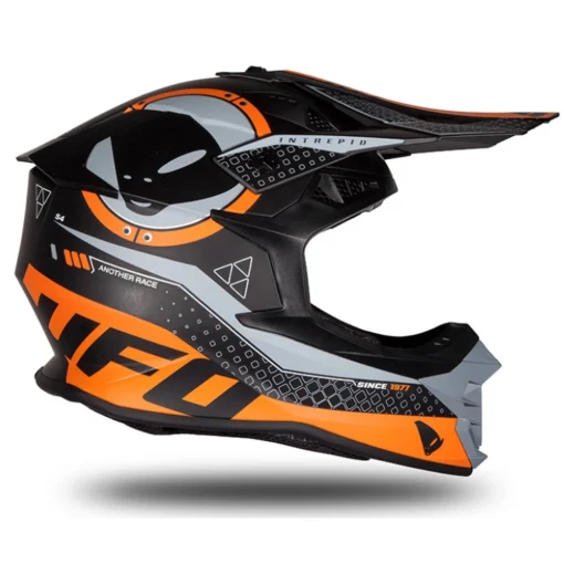 Casca motocross/enduro Ufo Plast Intrepid, negru - portocaliu - mtmoto