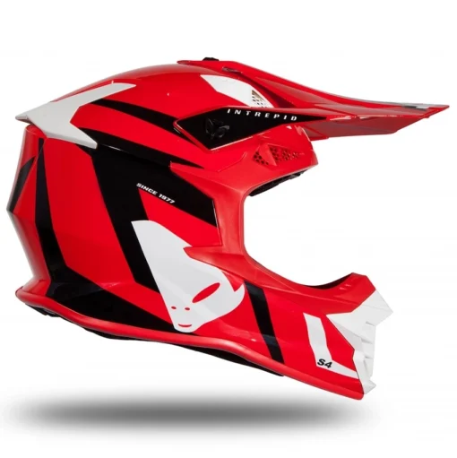 Casca motocross/enduro Ufo Plast Intrepid, rosu - negru - mtmoto