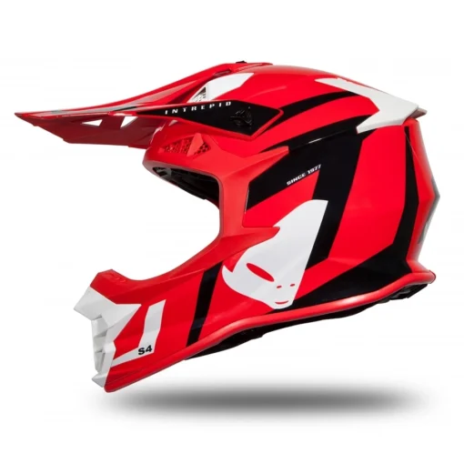 Casca motocross/enduro Ufo Plast Intrepid, rosu - negru - mtmoto