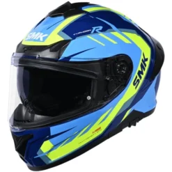 Casca moto integrala SMK TYPHOON AEROT albastru - galben