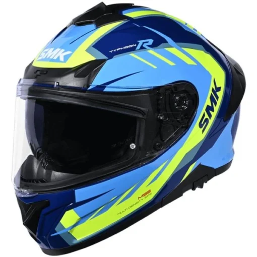 Casca moto integrala SMK TYPHOON AEROT albastru - galben