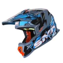 Casca off-road SMK ALLTERRA FULMINE albastru - gri